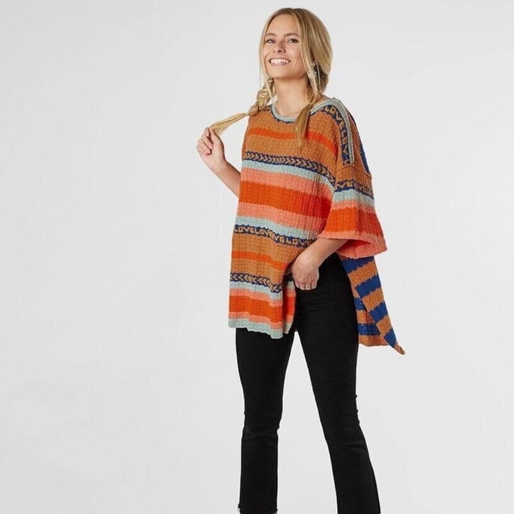 Free People Hidden Love Striped Tunic Sweater - Picture 2 of 8